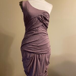 One-Shoulder Purple Dress